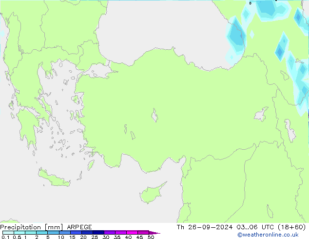 Precipitation ARPEGE Th 26.09.2024 06 UTC