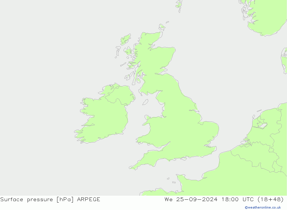 Surface pressure ARPEGE We 25.09.2024 18 UTC