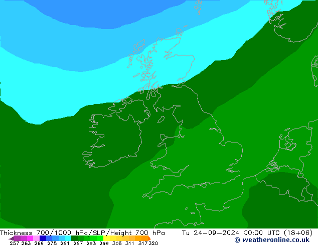 Thck 700-1000 hPa ARPEGE wto. 24.09.2024 00 UTC