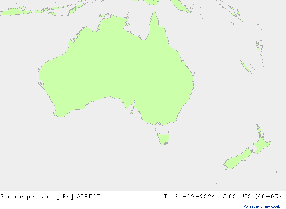 pressão do solo ARPEGE Qui 26.09.2024 15 UTC