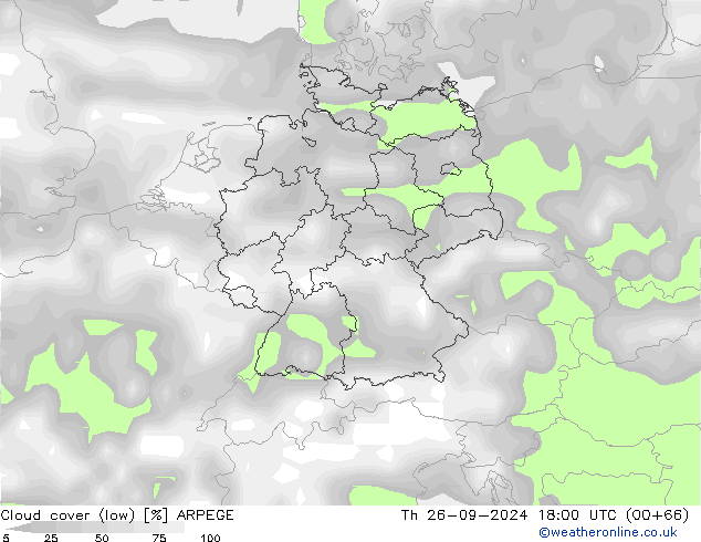 nuvens (baixo) ARPEGE Qui 26.09.2024 18 UTC