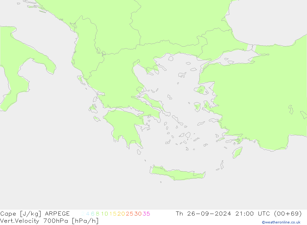 Cape ARPEGE do 26.09.2024 21 UTC