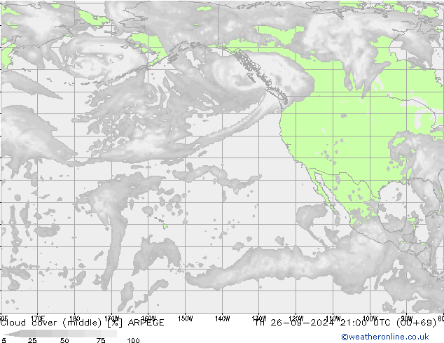 Nuages (moyen) ARPEGE jeu 26.09.2024 21 UTC