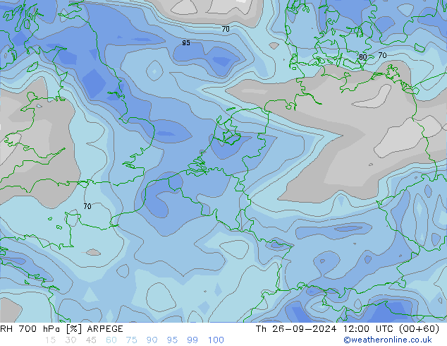 700 hPa Nispi Nem ARPEGE Per 26.09.2024 12 UTC