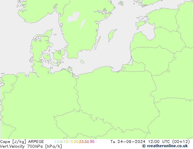 Cape ARPEGE Tu 24.09.2024 12 UTC