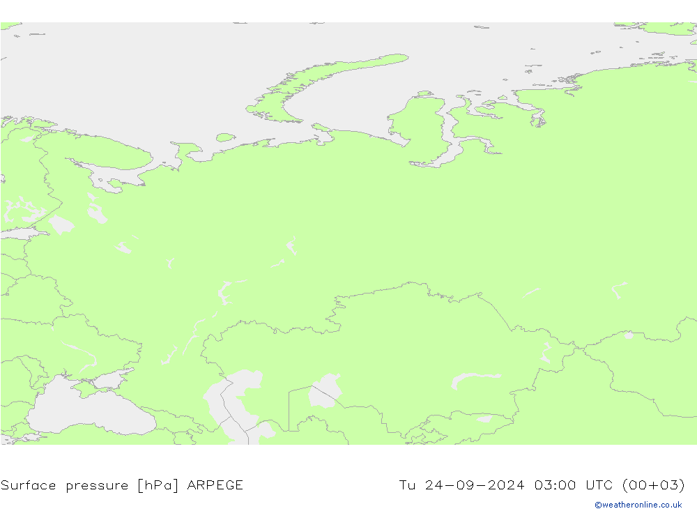 приземное давление ARPEGE вт 24.09.2024 03 UTC