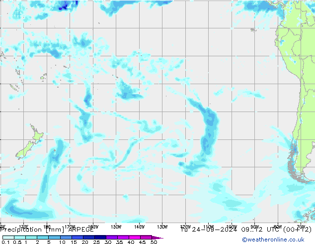 Precipitation ARPEGE Tu 24.09.2024 12 UTC