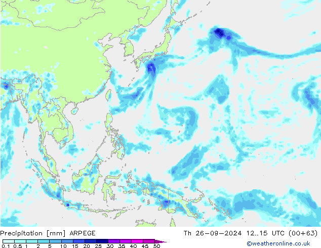 Precipitation ARPEGE Th 26.09.2024 15 UTC