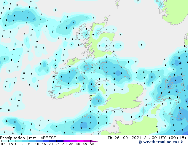 Precipitation ARPEGE Th 26.09.2024 00 UTC