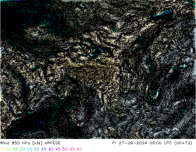  850 hPa ARPEGE  27.09.2024 06 UTC