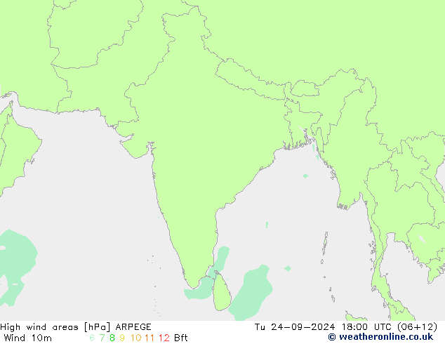 High wind areas ARPEGE Tu 24.09.2024 18 UTC