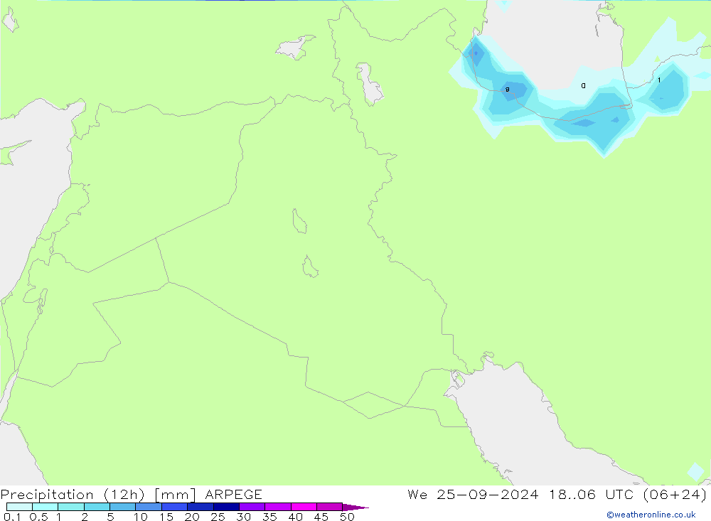 opad (12h) ARPEGE śro. 25.09.2024 06 UTC