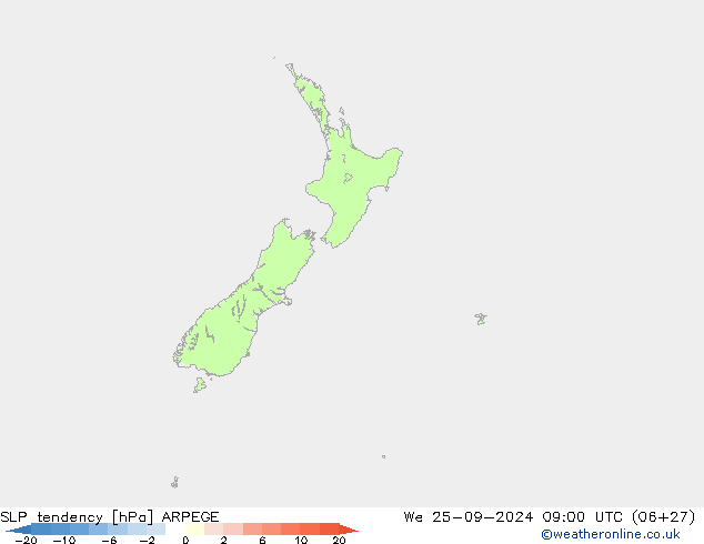 SLP tendency ARPEGE We 25.09.2024 09 UTC