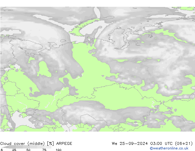 nuvens (médio) ARPEGE Qua 25.09.2024 03 UTC