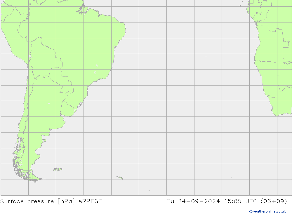 Surface pressure ARPEGE Tu 24.09.2024 15 UTC