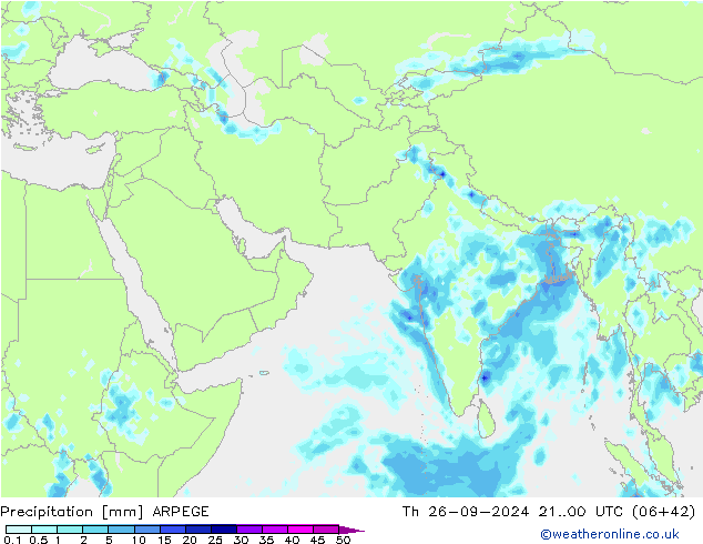 Précipitation ARPEGE jeu 26.09.2024 00 UTC