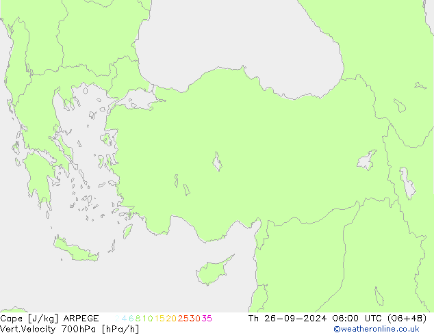 Cape ARPEGE Čt 26.09.2024 06 UTC