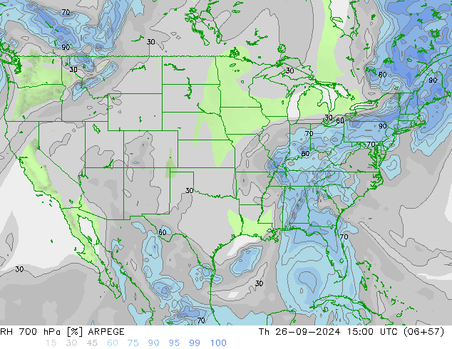 700 hPa Nispi Nem ARPEGE Per 26.09.2024 15 UTC