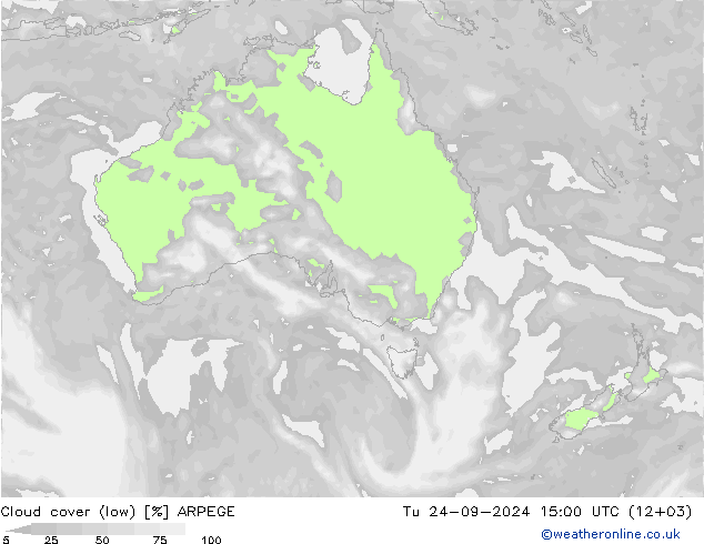 облака (низкий) ARPEGE вт 24.09.2024 15 UTC