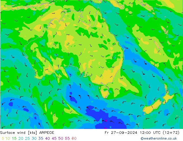  10 m ARPEGE  27.09.2024 12 UTC