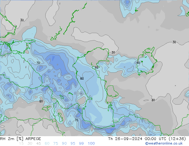 RV 2m ARPEGE do 26.09.2024 00 UTC