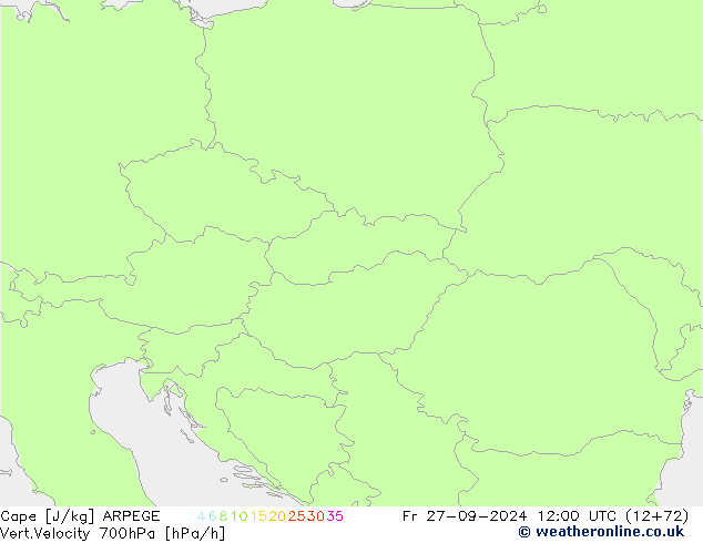 Cape ARPEGE Fr 27.09.2024 12 UTC