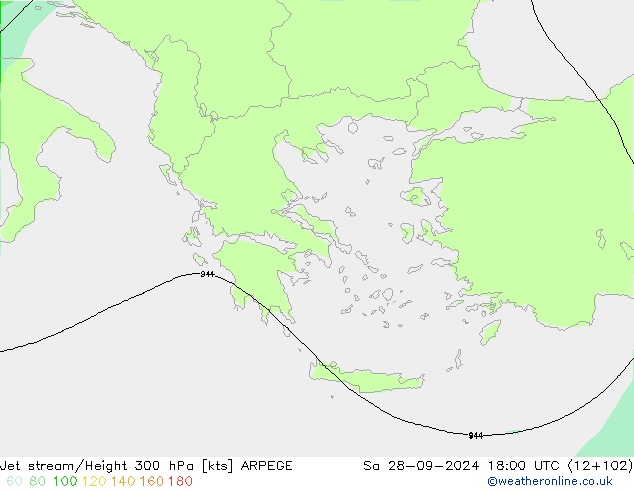 Prąd strumieniowy ARPEGE so. 28.09.2024 18 UTC