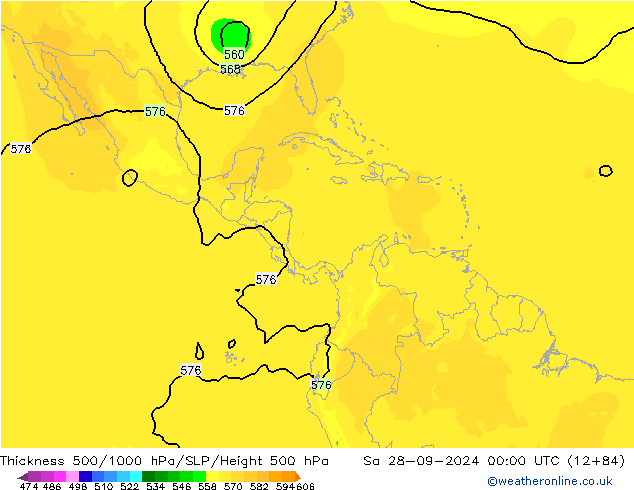 Thck 500-1000hPa ARPEGE Sa 28.09.2024 00 UTC