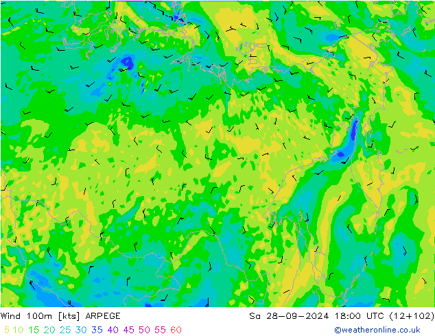  100m ARPEGE  28.09.2024 18 UTC