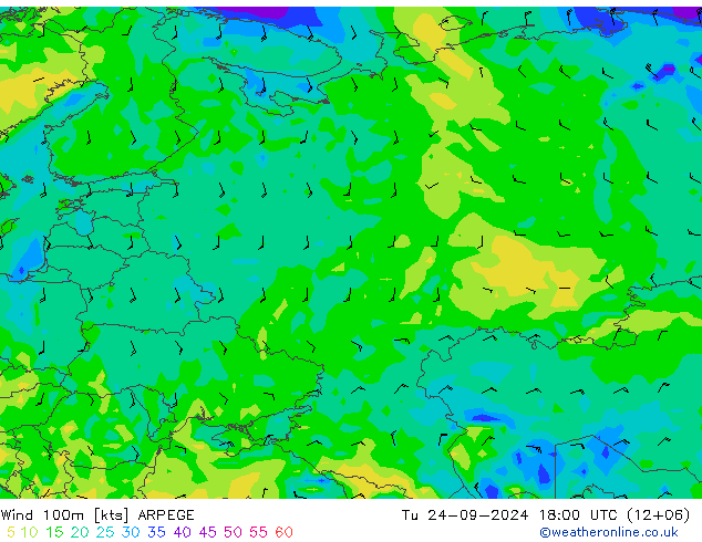  100m ARPEGE  24.09.2024 18 UTC