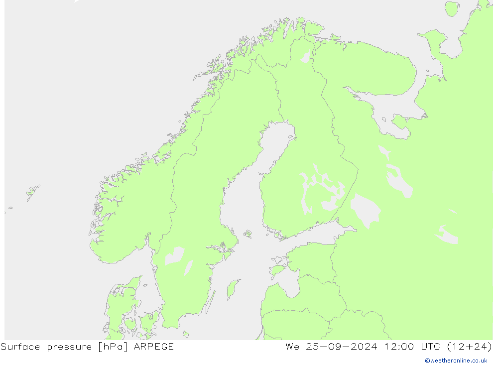 Bodendruck ARPEGE Mi 25.09.2024 12 UTC