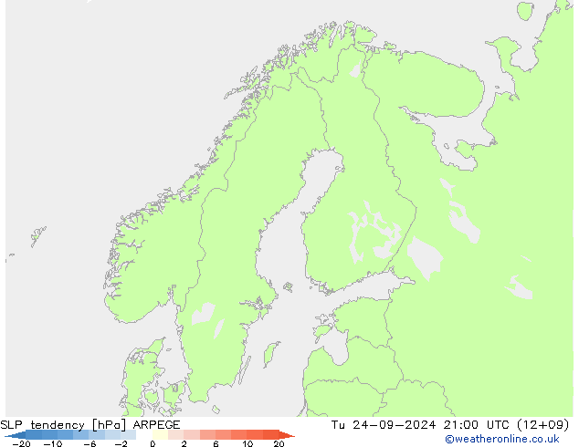 tendencja ARPEGE wto. 24.09.2024 21 UTC