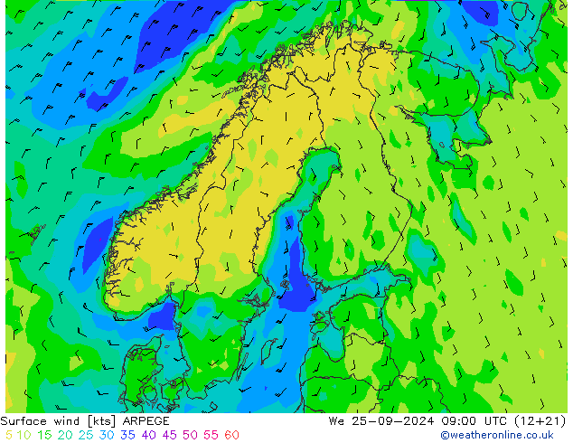  10 m ARPEGE  25.09.2024 09 UTC