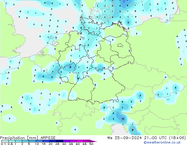 Precipitation ARPEGE We 25.09.2024 00 UTC