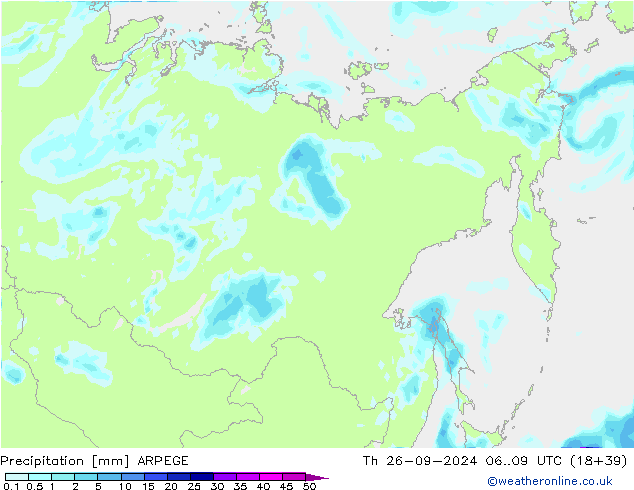 Precipitation ARPEGE Th 26.09.2024 09 UTC