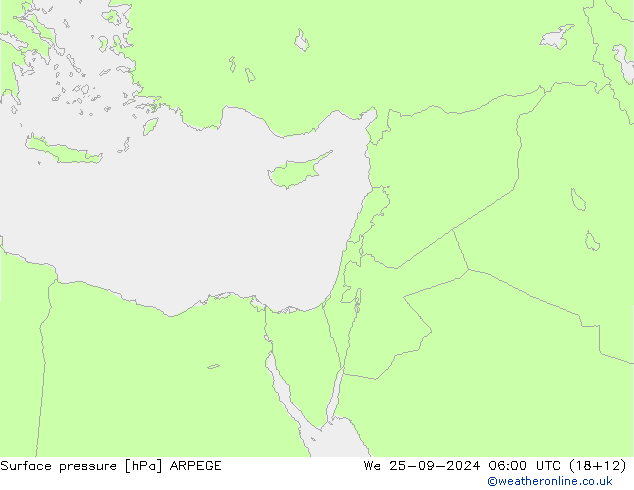 Bodendruck ARPEGE Mi 25.09.2024 06 UTC