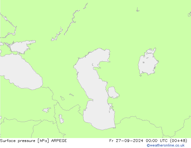 Atmosférický tlak ARPEGE Pá 27.09.2024 00 UTC