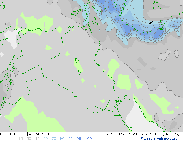 850 hPa Nispi Nem ARPEGE Cu 27.09.2024 18 UTC