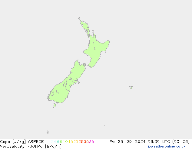 Cape ARPEGE mié 25.09.2024 06 UTC