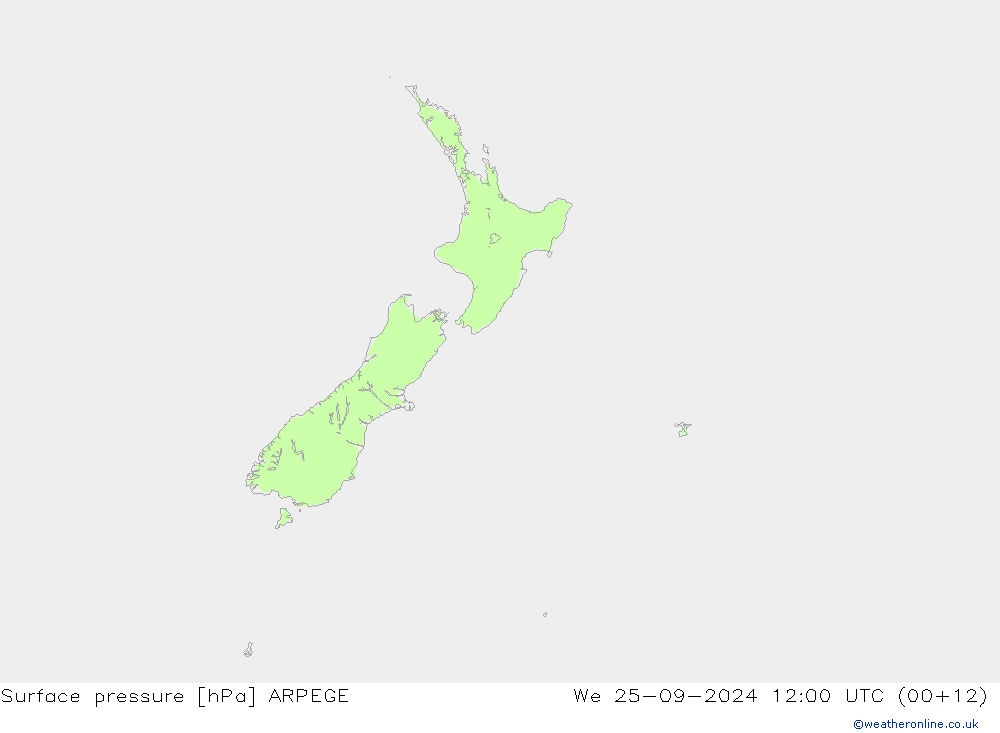 Surface pressure ARPEGE We 25.09.2024 12 UTC