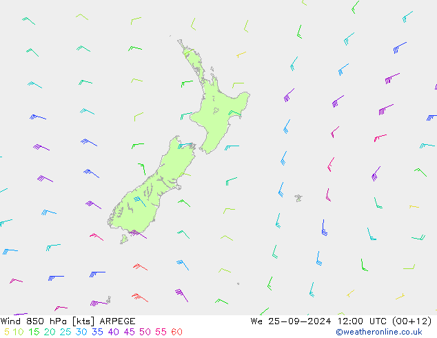  850 hPa ARPEGE  25.09.2024 12 UTC