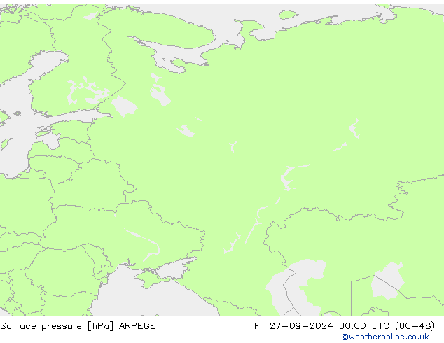 приземное давление ARPEGE пт 27.09.2024 00 UTC