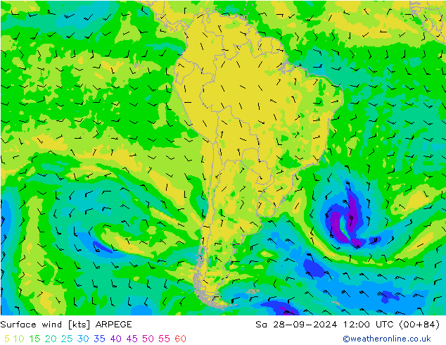  10 m ARPEGE  28.09.2024 12 UTC