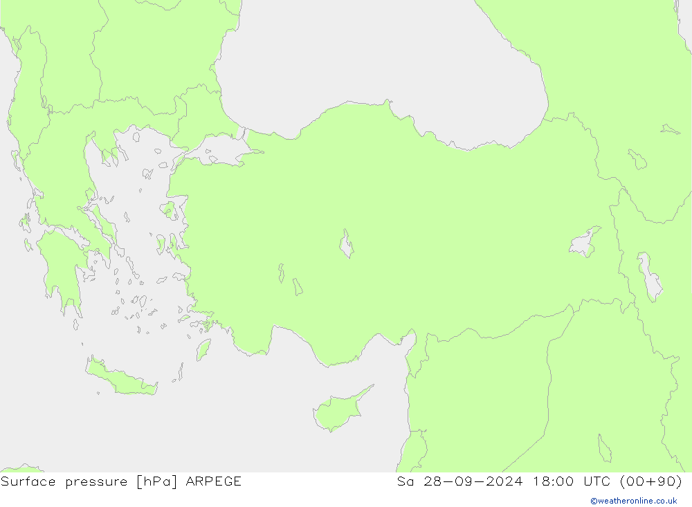 приземное давление ARPEGE сб 28.09.2024 18 UTC