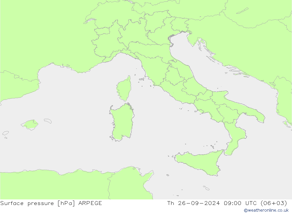 Luchtdruk (Grond) ARPEGE do 26.09.2024 09 UTC