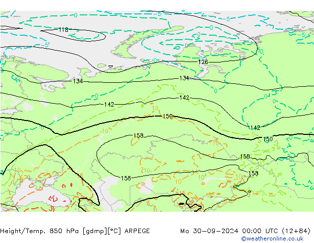 Height/Temp. 850 hPa ARPEGE Po 30.09.2024 00 UTC