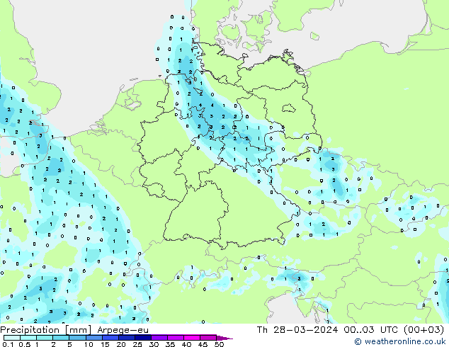 Precipitation Arpege-eu Th 28.03.2024 03 UTC