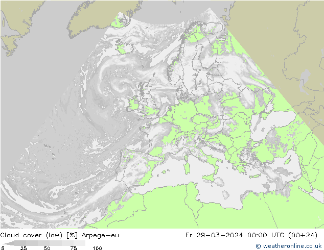 Bulutlar (düşük) Arpege-eu Cu 29.03.2024 00 UTC
