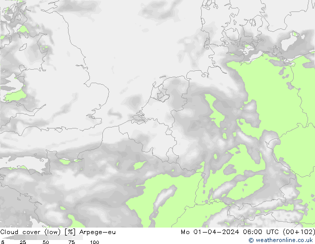Nuages (bas) Arpege-eu lun 01.04.2024 06 UTC
