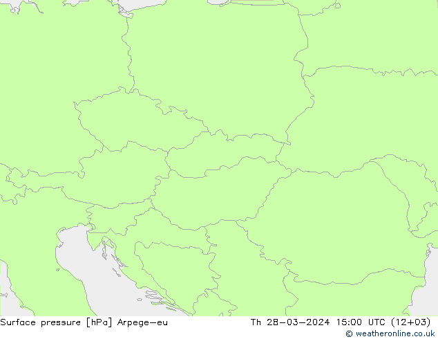 Atmosférický tlak Arpege-eu Čt 28.03.2024 15 UTC